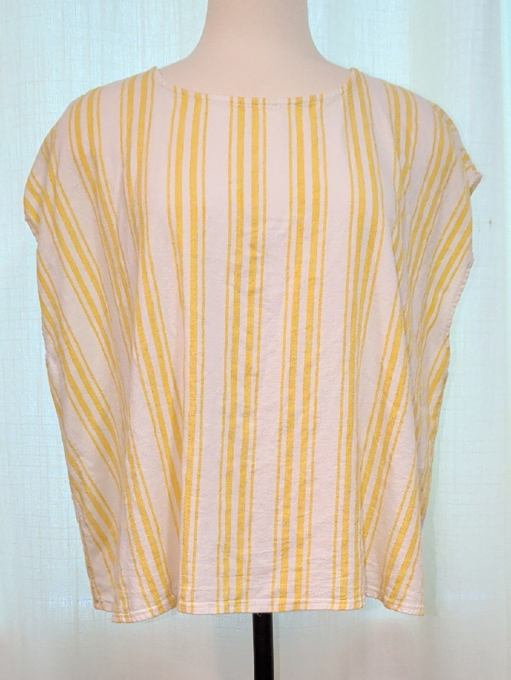 Yellow Striped TORRID Linen Blend Swing Summer Top